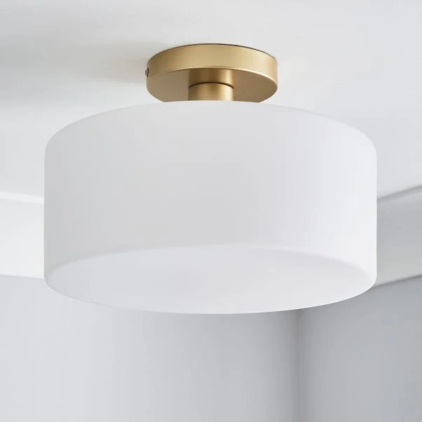 Dunelm Amelie Opal Gold Glass Flush Ceiling Fitting 2 Dunelm Amelie Opal Gold Glass Flush Ceiling Fitting - Image 2