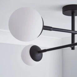 Dunelm Tela Bathroom 4 Light Ceiling Fitting Black -Lava Lamp Shop 30769125 alt02