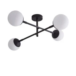 Dunelm Tela Bathroom 4 Light Ceiling Fitting Black -Lava Lamp Shop 30769125 alt05