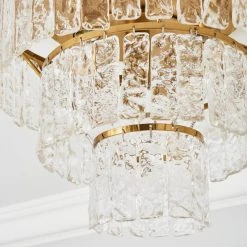 Dunelm Mankai Textured Glass Flush Ceiling Fitting -Lava Lamp Shop 30769296 alt02