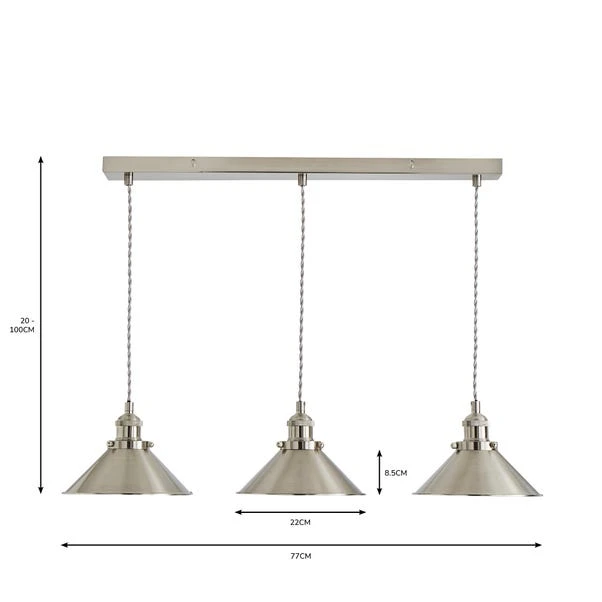 Dunelm Logan 3 Light Industrial Diner Ceiling Fitting 6 Dunelm Logan 3 Light Industrial Diner Ceiling Fitting - Image 6