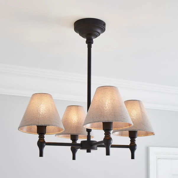 Dorma Bedford 4 Light Black Ceiling Fitting 1 Dorma Bedford 4 Light Black Ceiling Fitting