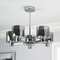 Alternative view of Dunelm Erin Ceiling 5 Light Smoked Ceiling Fitting
