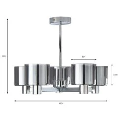 Dunelm Erin Ceiling 5 Light Smoked Ceiling Fitting -Lava Lamp Shop 30770070 alt07