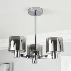 Alternative view of Dunelm Erin Ceiling 3 Light Smoked Ceiling Fitting