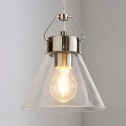 Dunelm Delavin 1 Light Pendant Glass Ceiling Fitting