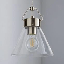 Alternative view of Dunelm Delavin 1 Light Pendant Glass Ceiling Fitting