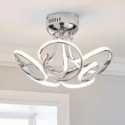 Dunelm Cortez 5 Light Integrated LED Swirl Semi-Flush Ceiling Fitting