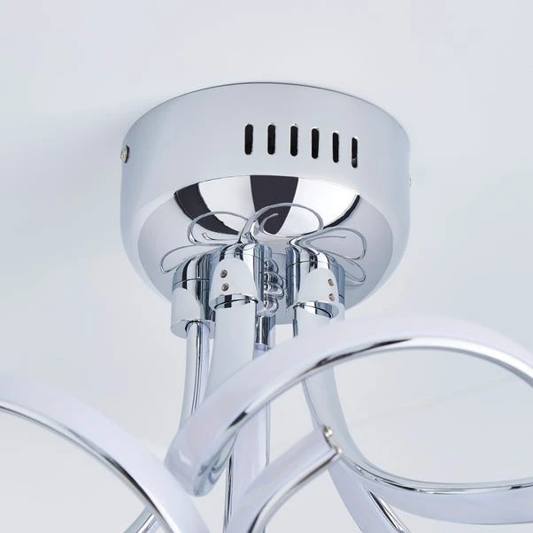 Dunelm Cortez 5 Light Integrated LED Swirl Semi-Flush Ceiling Fitting 4 Dunelm Cortez 5 Light Integrated LED Swirl Semi-Flush Ceiling Fitting - Image 4