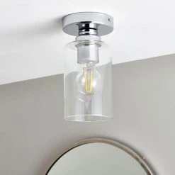 Dunelm Fryer Chrome Bathroom 1 Light Flush Ceiling Fitting 7 Dunelm Fryer Chrome Bathroom 1 Light Flush Ceiling Fitting -Lava Lamp Shop 30789840 alt01