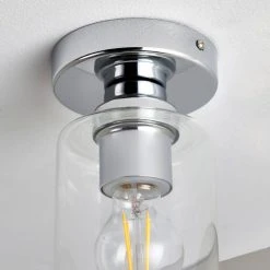 Dunelm Fryer Chrome Bathroom 1 Light Flush Ceiling Fitting 9 Dunelm Fryer Chrome Bathroom 1 Light Flush Ceiling Fitting -Lava Lamp Shop 30789840 alt03
