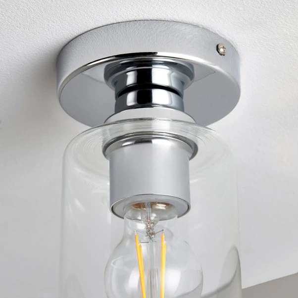 Dunelm Fryer Chrome Bathroom 1 Light Flush Ceiling Fitting 4 Dunelm Fryer Chrome Bathroom 1 Light Flush Ceiling Fitting - Image 4