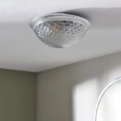 Alternative view of Dunelm Tropic Faceted Dome Flush Bathroom Ceiling Fitting