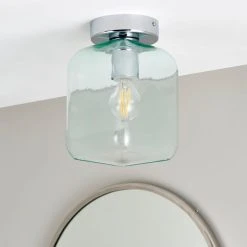 Alternative view of Dunelm Lucia Green Bathroom 1 Light Flush Ceiling Fitting