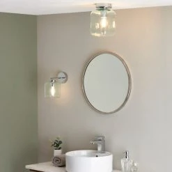 Dunelm Lucia Green Bathroom 1 Light Flush Ceiling Fitting -Lava Lamp Shop 30789861 alt04