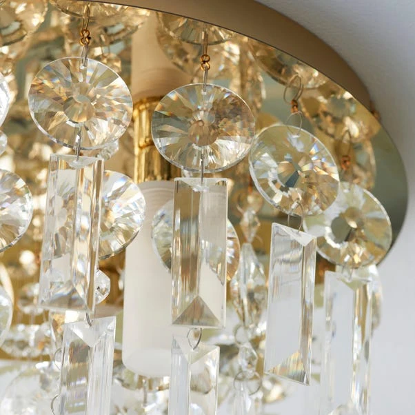 Dunelm Bel Air Satin Gold Bathroom 3 Light Flush Ceiling Fitting 4 Dunelm Bel Air Satin Gold Bathroom 3 Light Flush Ceiling Fitting - Image 4