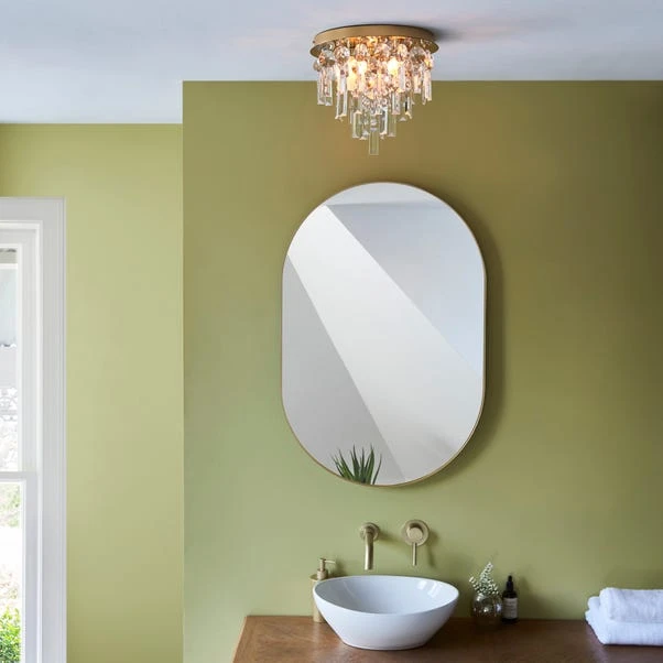 Dunelm Bel Air Satin Gold Bathroom 3 Light Flush Ceiling Fitting 5 Dunelm Bel Air Satin Gold Bathroom 3 Light Flush Ceiling Fitting - Image 5