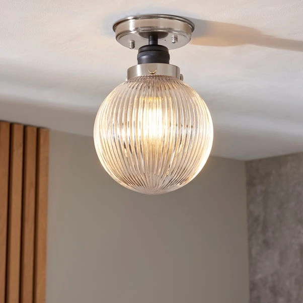 Dunelm Broden Ribbed 1 Light Flush Bathroom Ceiling Fitting 1 Dunelm Broden Ribbed 1 Light Flush Bathroom Ceiling Fitting