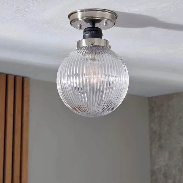 Dunelm Broden Ribbed 1 Light Flush Bathroom Ceiling Fitting 2 Dunelm Broden Ribbed 1 Light Flush Bathroom Ceiling Fitting - Image 2