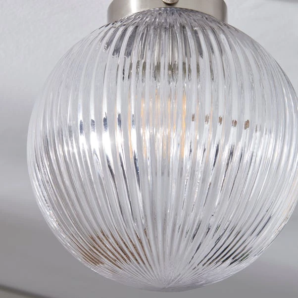 Dunelm Broden Ribbed 1 Light Flush Bathroom Ceiling Fitting 3 Dunelm Broden Ribbed 1 Light Flush Bathroom Ceiling Fitting - Image 3