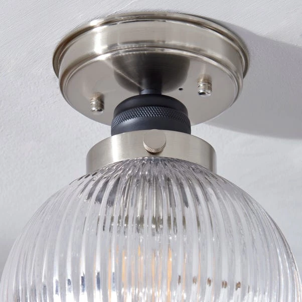 Dunelm Broden Ribbed 1 Light Flush Bathroom Ceiling Fitting 4 Dunelm Broden Ribbed 1 Light Flush Bathroom Ceiling Fitting - Image 4