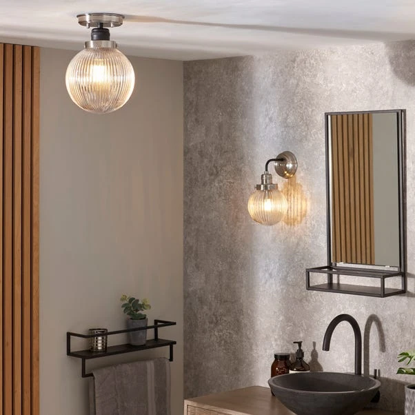 Dunelm Broden Ribbed 1 Light Flush Bathroom Ceiling Fitting 5 Dunelm Broden Ribbed 1 Light Flush Bathroom Ceiling Fitting - Image 5