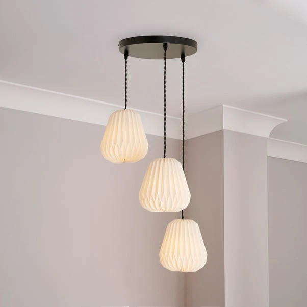 The Edited Life Origami 3 Light Paper Cluster Ceiling Fitting 1 The Edited Life Origami 3 Light Paper Cluster Ceiling Fitting