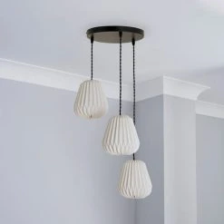 Alternative view of The Edited Life Origami 3 Light Paper Cluster Ceiling Fitting