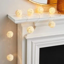 Dunelm Rattan Ball LED String Lights