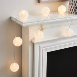 Dunelm Fabric Ball LED String Lights
