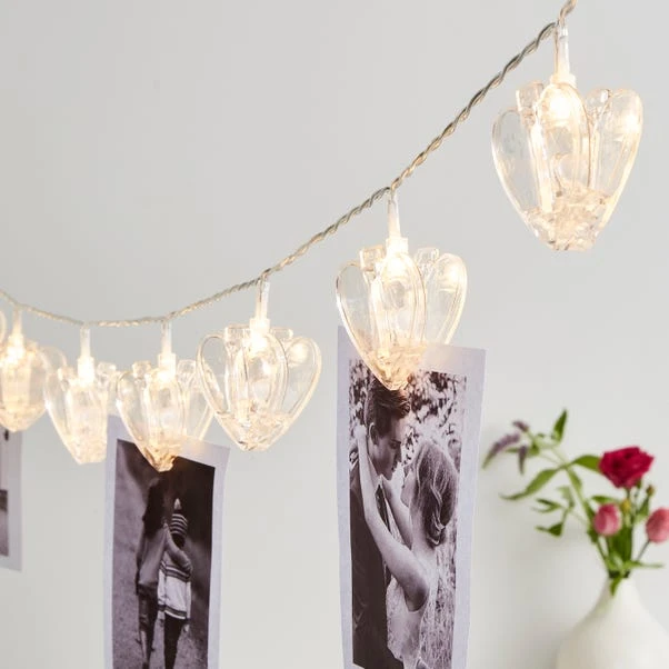 Dunelm Heart Clips LED String Lights 1 Dunelm Heart Clips LED String Lights