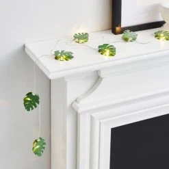 Dunelm Green Metal Leaf LED String Lights