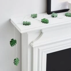 Alternative view of Dunelm Green Metal Leaf LED String Lights