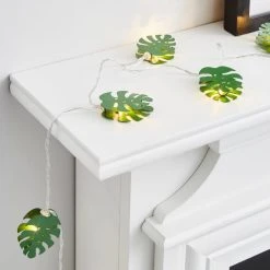 Dunelm Green Metal Leaf LED String Lights 7 Dunelm Green Metal Leaf LED String Lights -Lava Lamp Shop 30798491 alt02