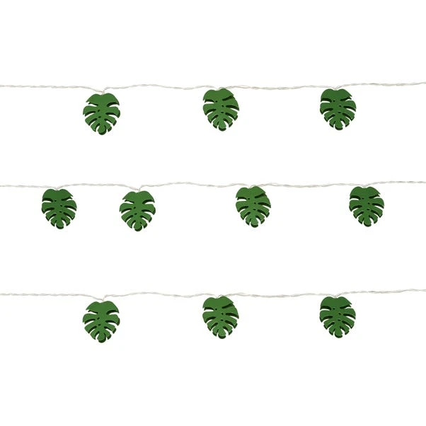 Dunelm Green Metal Leaf LED String Lights 5 Dunelm Green Metal Leaf LED String Lights - Image 5