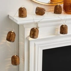 Dunelm Rattan LED String Lights