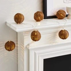 Dunelm Rattan Ball LED String Lights