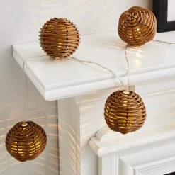 Dunelm Rattan Ball LED String Lights -Lava Lamp Shop 30798496 alt02
