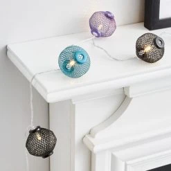 Dunelm Metal Mesh Lantern LED String Lights 7 Dunelm Metal Mesh Lantern LED String Lights -Lava Lamp Shop 30798497 alt02