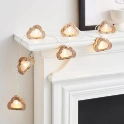 Dunelm Wooden Cloud LED String Lights
