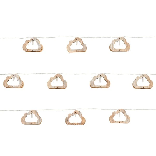 Dunelm Wooden Cloud LED String Lights 5 Dunelm Wooden Cloud LED String Lights - Image 5