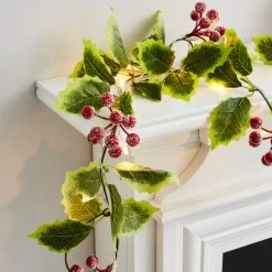 Dunelm Green Leaf And Berry LED String Lights -Lava Lamp Shop 30798503 alt02