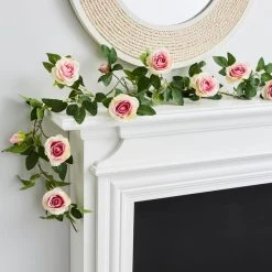 Alternative view of Dunelm Green Leaf And Rose LED String Lights