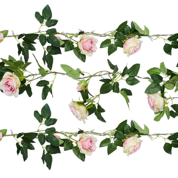 Dunelm Green Leaf And Rose LED String Lights 5 Dunelm Green Leaf And Rose LED String Lights - Image 5