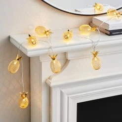 Dunelm Gold Metal Mesh Pineapple LED String Lights