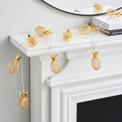 Alternative view of Dunelm Gold Metal Mesh Pineapple LED String Lights
