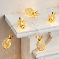 Dunelm Gold Metal Mesh Pineapple LED String Lights 7 Dunelm Gold Metal Mesh Pineapple LED String Lights -Lava Lamp Shop 30798512 alt02