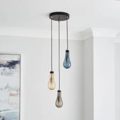 Alternative view of Dunelm Verne Glass 3 Light Cluster Ceiling Fitting