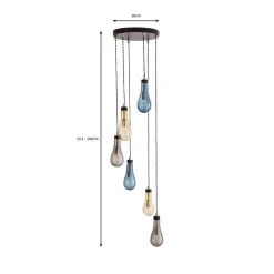 Dunelm Verne Glass 6 Light Cluster Ceiling Fitting -Lava Lamp Shop 30798518 alt07