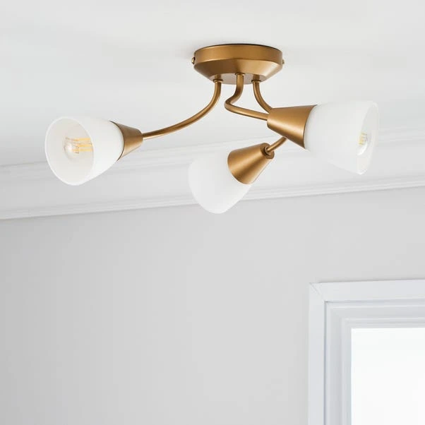 Dunelm Ordway Frosted 3 Light Ceiling Fitting 2 Dunelm Ordway Frosted 3 Light Ceiling Fitting - Image 2